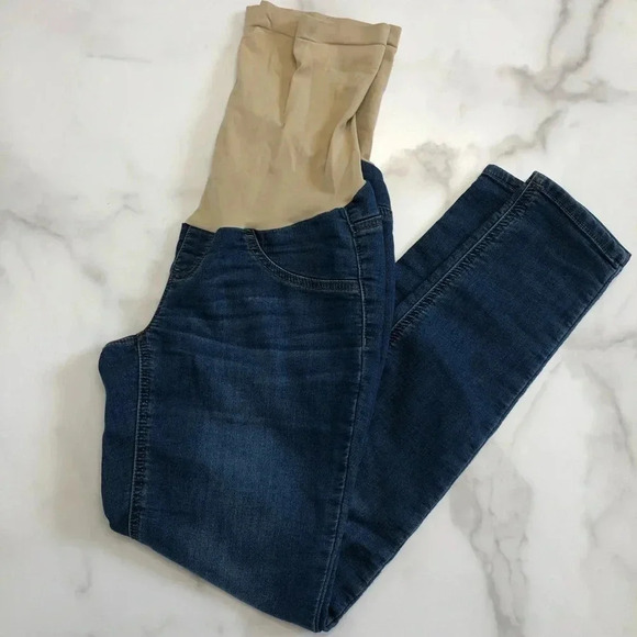 Indigo Blue Full Panel Maternity Skinny Jeans S - Picture 1 of 7
